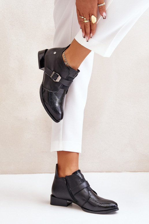 Pele Baixo Botas Casal o castelo Tem que serciejka 06692-01 cor preta Pele Baixo Botas Casal o castelo Tem que serciejka 06692-01 cor preta