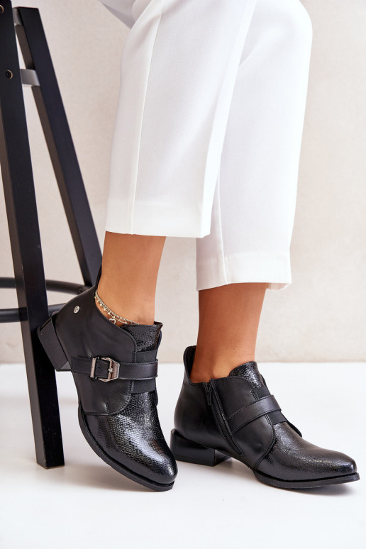 Pele Baixo Botas Casal o castelo Tem que serciejka 06692-01 cor preta Pele Baixo Botas Casal o castelo Tem que serciejka 06692-01 cor preta