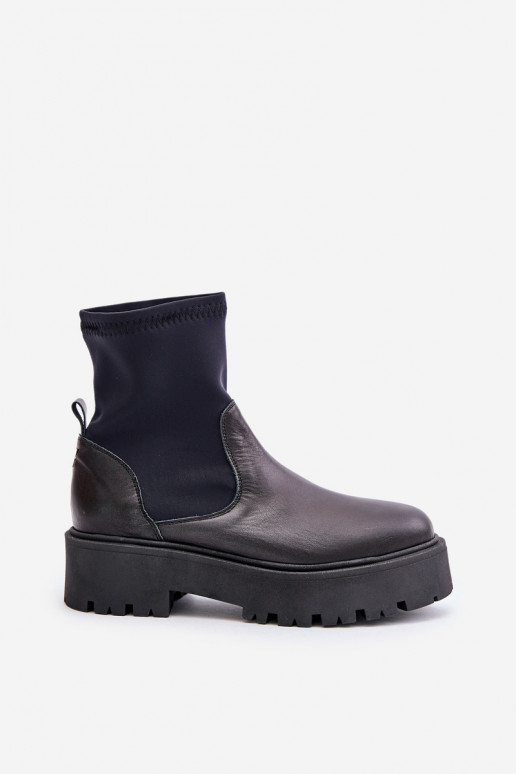 Zazoo 2947 Um modelo atraente Botas femininas Feito de couro natural cor preta Zazoo 2947 Um modelo atraente Botas femininas Feito de couro natural cor preta