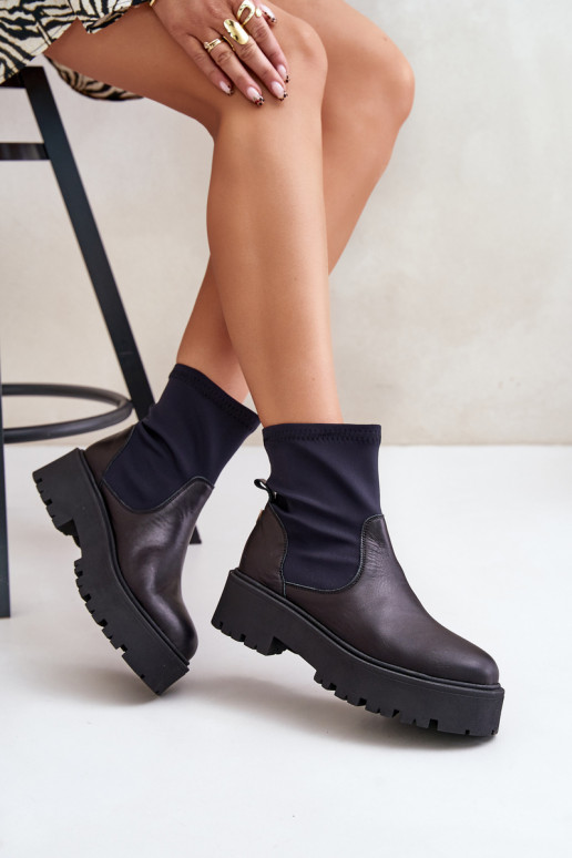 Zazoo 2947 Um modelo atraente Botas femininas Feito de couro natural cor preta Zazoo 2947 Um modelo atraente Botas femininas Feito de couro natural cor preta