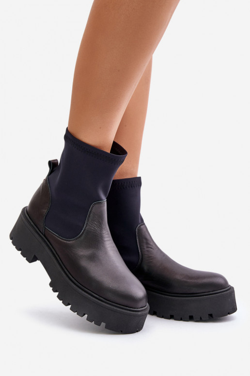 Zazoo 2947 Um modelo atraente Botas femininas Feito de couro natural cor preta Zazoo 2947 Um modelo atraente Botas femininas Feito de couro natural cor preta