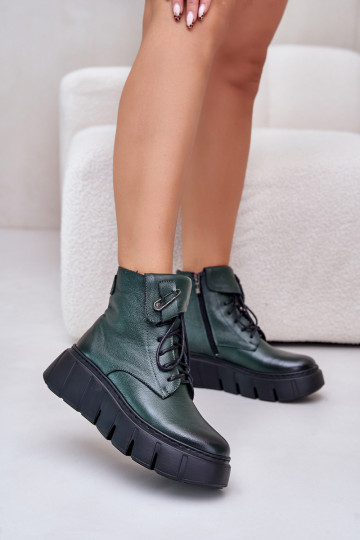 Zazoo 60511 Pele Botas femininas com uma plataforma aquecimento cor cáqui 2