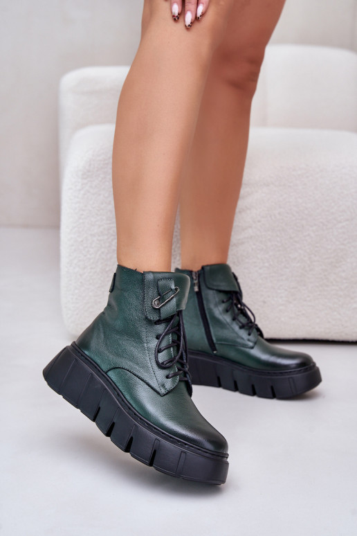 Zazoo 60511 Pele Botas femininas com uma plataforma aquecimento cor cáqui Zazoo 60511 Pele Botas femininas com uma plataforma aquecimento cor cáqui