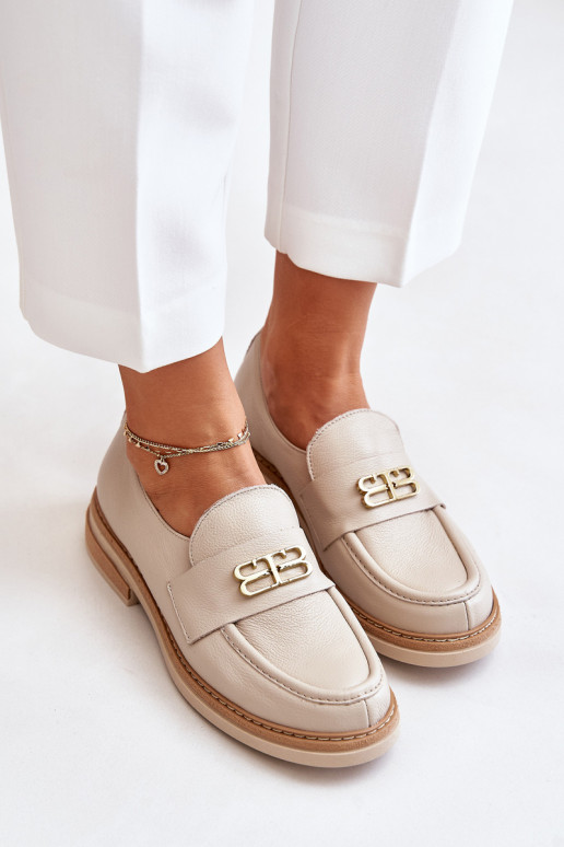 Zazoo 20174 Pele Estilo elegante sapato Feminino com salto largo bege Zazoo 20174 Pele Estilo elegante sapato Feminino com salto largo bege