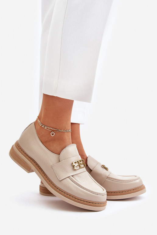 Zazoo 20174 Pele Estilo elegante sapato Feminino com salto largo bege Zazoo 20174 Pele Estilo elegante sapato Feminino com salto largo bege