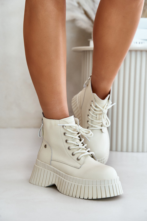 aquecimento Pele Botas sapato com solas maciças da moda GOE OO2N4127cor de marfim aquecimento Pele Botas sapato com solas maciças da moda GOE OO2N4127cor de marfim