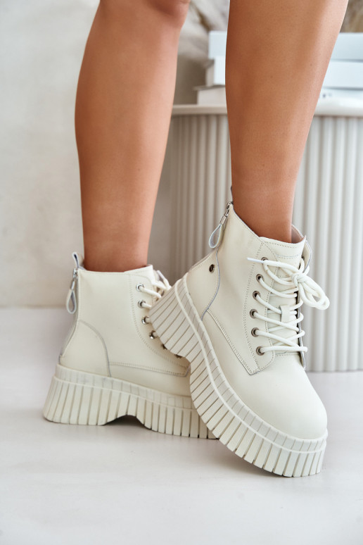 aquecimento Pele Botas sapato com solas maciças da moda GOE OO2N4127cor de marfim aquecimento Pele Botas sapato com solas maciças da moda GOE OO2N4127cor de marfim