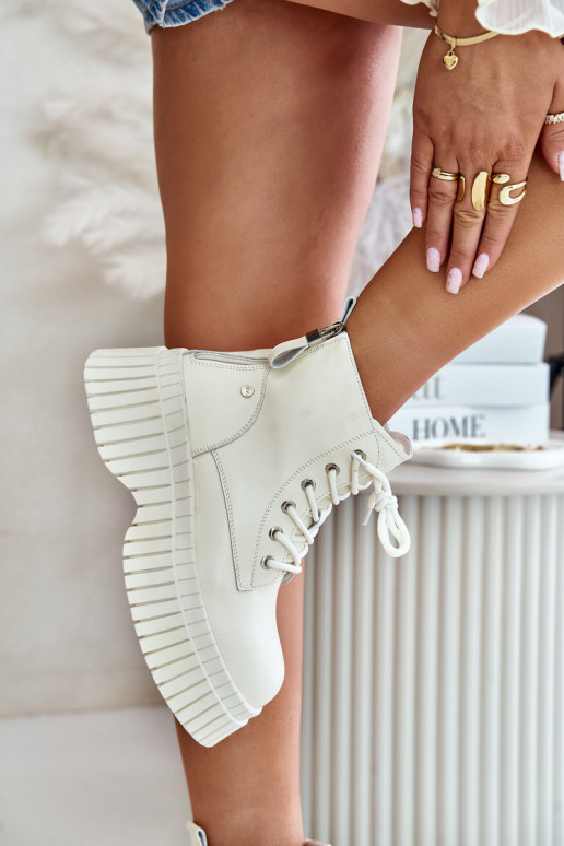 aquecimento Pele Botas sapato com solas maciças da moda GOE OO2N4127cor de marfim aquecimento Pele Botas sapato com solas maciças da moda GOE OO2N4127cor de marfim