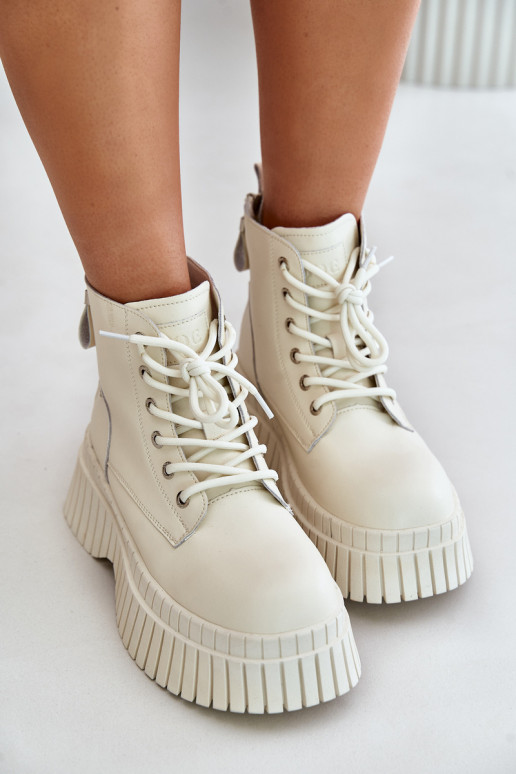 aquecimento Pele Botas sapato com solas maciças da moda GOE OO2N4127cor de marfim aquecimento Pele Botas sapato com solas maciças da moda GOE OO2N4127cor de marfim