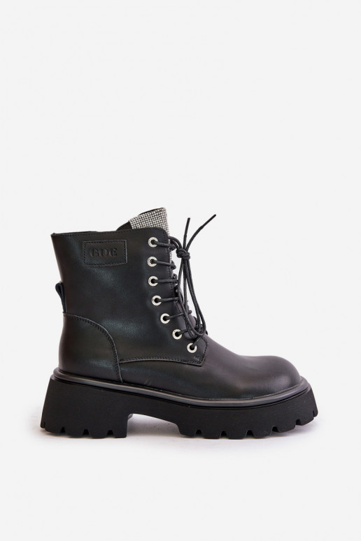 aquecimento Pele Botins de trabalho Feminino com olhos brilhantes GOE OO2N4125 cor preta aquecimento Pele Botins de trabalho Feminino com olhos brilhantes GOE OO2N4125 cor preta