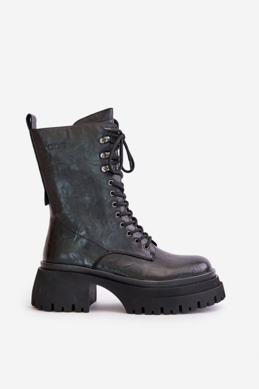 Pele Botins de trabalho Feminino aquecimento GOE OO2N4121 cor preta