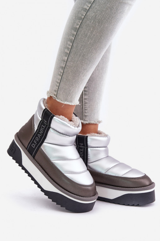 Baixo Botas de neve Em uma sola grossa D.Franklin DFSH371010 cor prata Baixo Botas de neve Em uma sola grossa D.Franklin DFSH371010 cor prata