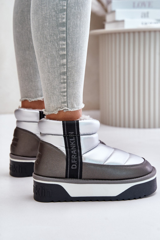 Baixo Botas de neve Em uma sola grossa D.Franklin DFSH371010 cor prata Baixo Botas de neve Em uma sola grossa D.Franklin DFSH371010 cor prata