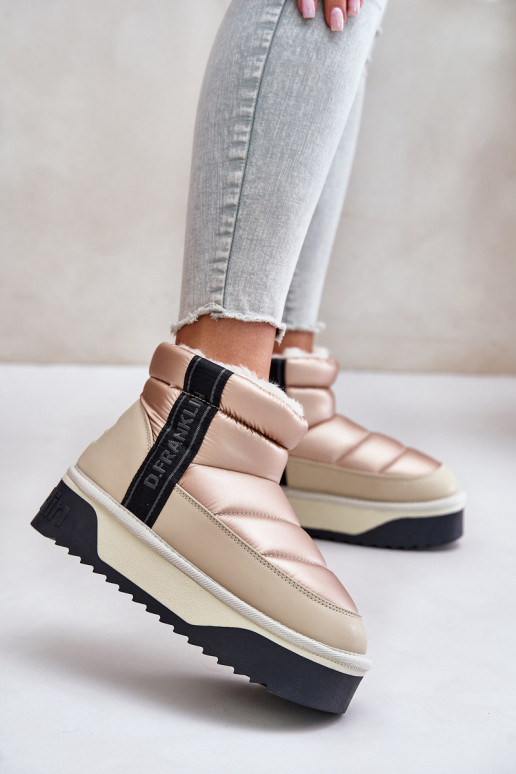 Baixo Botas de neve Em uma sola grossa D.Franklin DFSH371010 bege Baixo Botas de neve Em uma sola grossa D.Franklin DFSH371010 bege