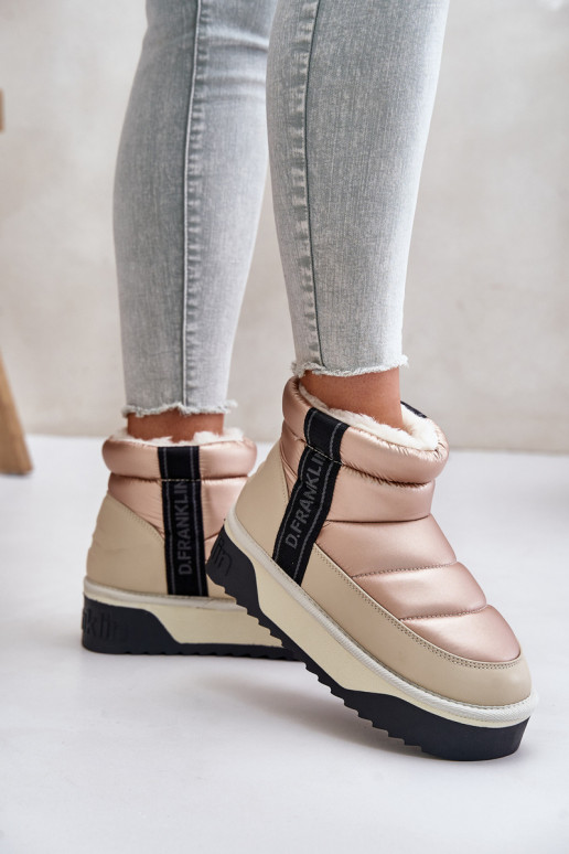 Baixo Botas de neve Em uma sola grossa D.Franklin DFSH371010 bege Baixo Botas de neve Em uma sola grossa D.Franklin DFSH371010 bege