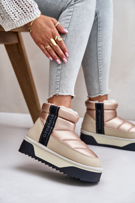 Baixo Botas de neve Em uma sola grossa D.Franklin DFSH371010 bege Baixo Botas de neve Em uma sola grossa D.Franklin DFSH371010 bege