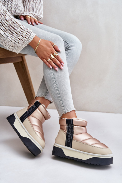 Baixo Botas de neve Em uma sola grossa D.Franklin DFSH371010 bege Baixo Botas de neve Em uma sola grossa D.Franklin DFSH371010 bege