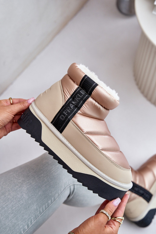 Baixo Botas de neve Em uma sola grossa D.Franklin DFSH371010 bege Baixo Botas de neve Em uma sola grossa D.Franklin DFSH371010 bege