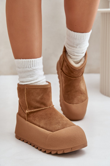 aquecimento de camurça Botas de neve com uma plataforma Big Star OO274A212 cor marrom