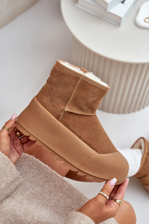 aquecimento de camurça Botas de neve com uma plataforma Big Star OO274A212 cor marrom aquecimento de camurça Botas de neve com uma plataforma Big Star OO274A212 cor marrom