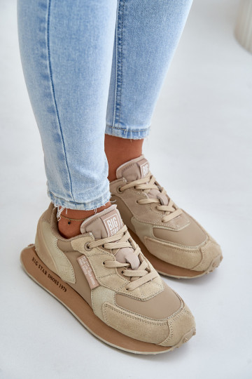 Pele À modalo de tênis Feminino Big Star OO274564 Hi-Poly System bege