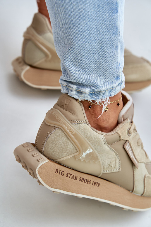Pele À modalo de tênis Feminino Big Star OO274564 Hi-Poly System bege