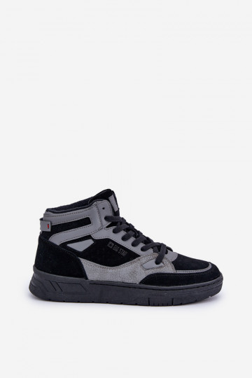 Sapatos esportivos masculinos de camurça Big Star OO174303 Hi-Poly System preto e cinza 2