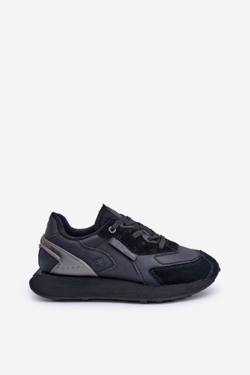 Sapatos masculinos de couro estilo esportivo Big Star OO174297 Hi-Poly System cor preta 2
