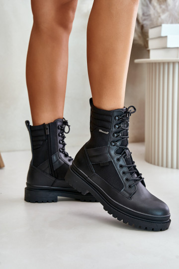 Botas masculinas de couro quentes Big Star OO174164 cor preta