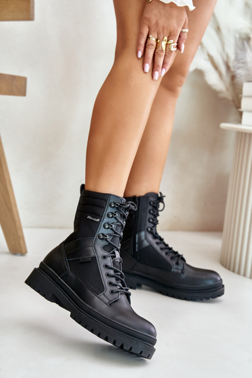 Pele sapato Botas Tem que sercho aquecimento Big Star OO174164 cor preta Pele sapato Botas Tem que sercho aquecimento Big Star OO174164 cor preta