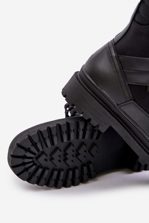 Pele sapato Botas Tem que sercho aquecimento Big Star OO174164 cor preta Pele sapato Botas Tem que sercho aquecimento Big Star OO174164 cor preta