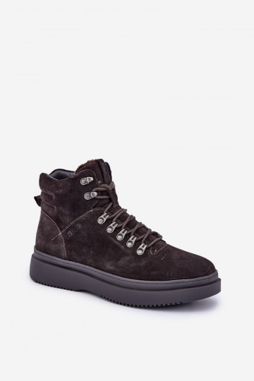 Sapatos masculinos de camurça quentes Big Star OO174189 cor marrom