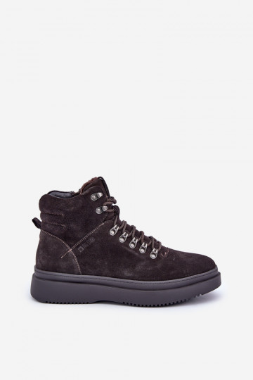 Sapatos masculinos de camurça quentes Big Star OO174189 cor marrom 2