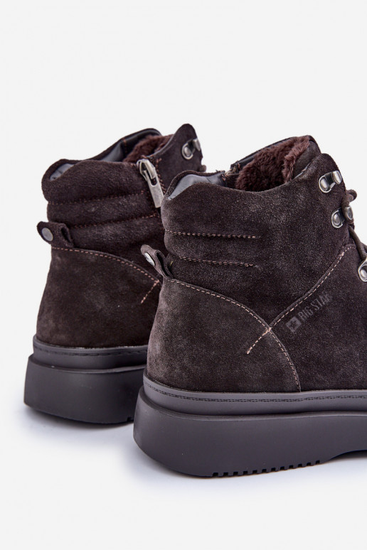 de camurça sapato Tem que sercho aquecimento Big Star OO174189 cor marrom de camurça sapato Tem que sercho aquecimento Big Star OO174189 cor marrom