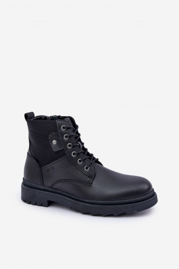 Botas masculinas de couro quentes Big Star OO174166 cor preta