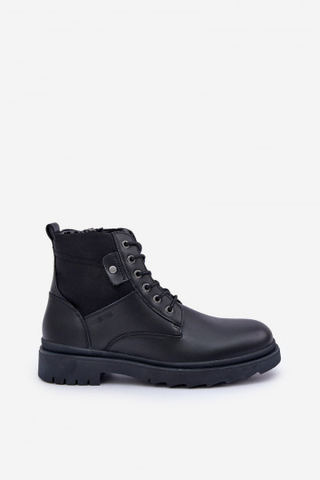 Botas masculinas de couro quentes Big Star OO174166 cor preta 2
