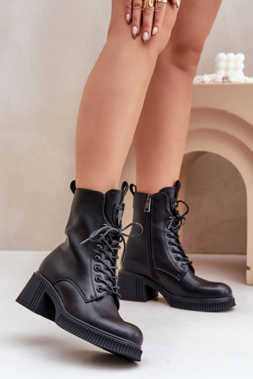 aquecimento Botas femininas Feito de couro natural Vinceza 66671 cor preta