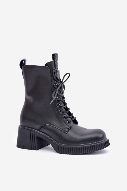 aquecimento Botas femininas Feito de couro natural Vinceza 66671 cor preta