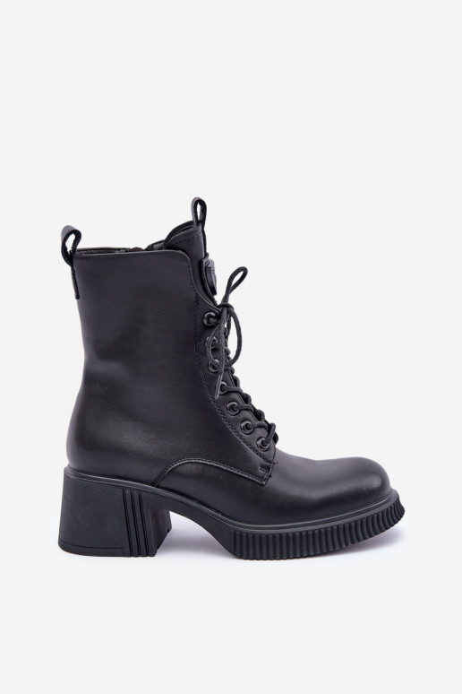 aquecimento Botas femininas Feito de couro natural Vinceza 66671 cor preta