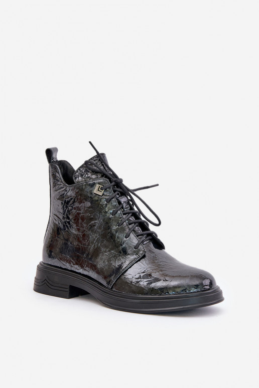 Pele com efeito verniz Botas femininas aquecimento Casal o castelo D&A LZ42-042 Preto e-cor cinza Pele com efeito verniz Botas femininas aquecimento Casal o castelo D&A LZ42-042 Preto e-cor cinza