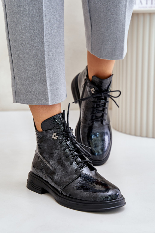 Pele com efeito verniz Botas femininas aquecimento Casal o castelo D&A LZ42-042 Preto e-cor cinza Pele com efeito verniz Botas femininas aquecimento Casal o castelo D&A LZ42-042 Preto e-cor cinza