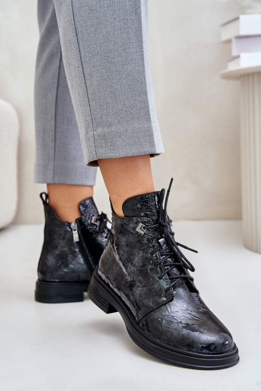 Pele com efeito verniz Botas femininas aquecimento Casal o castelo D&A LZ42-042 Preto e-cor cinza Pele com efeito verniz Botas femininas aquecimento Casal o castelo D&A LZ42-042 Preto e-cor cinza