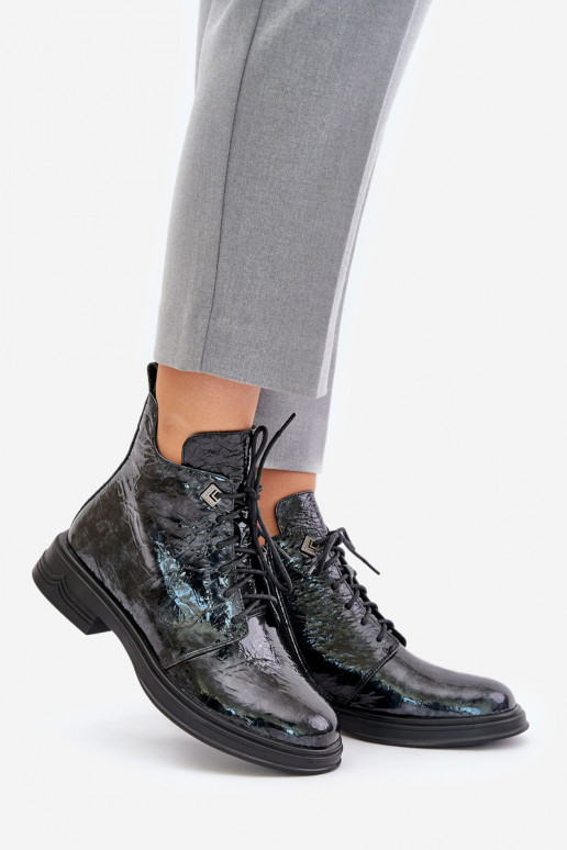 Pele com efeito verniz Botas femininas aquecimento Casal o castelo D&A LZ42-042 Preto e-cor cinza Pele com efeito verniz Botas femininas aquecimento Casal o castelo D&A LZ42-042 Preto e-cor cinza