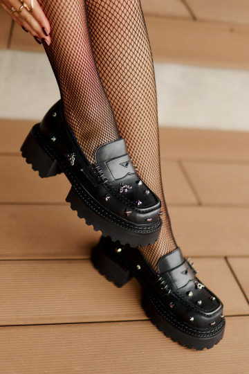 Pele sapato Feminino com lindos detalhes D&A MR880-102 cor preta 2