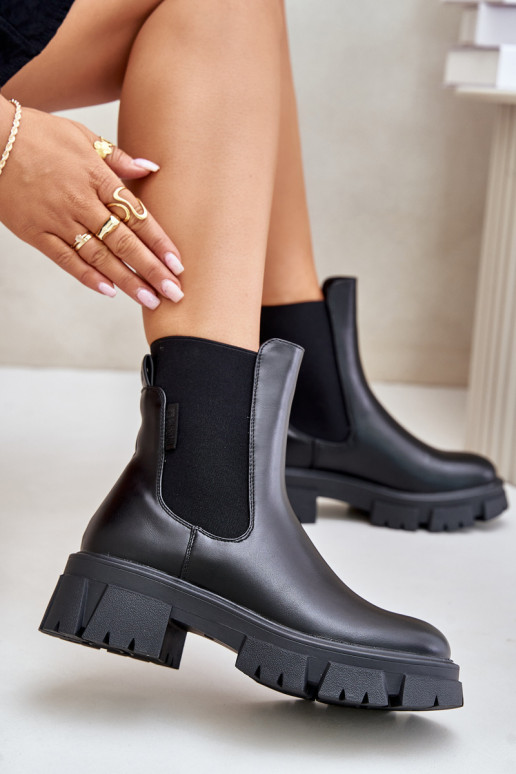 aquecimento Um modelo atraente botas elegantes de couro ecológico Big Star MM274071 cor preta aquecimento Um modelo atraente botas elegantes de couro ecológico Big Star MM274071 cor preta