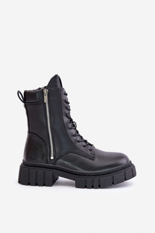 aquecimento Botins de trabalho Feminino de couro ecológico Big Star MM274578 cor preta aquecimento Botins de trabalho Feminino de couro ecológico Big Star MM274578 cor preta