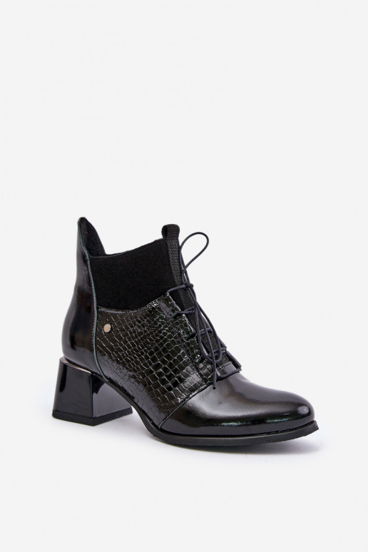 Zazoo 60503 Pele Botas com salto aquecimento cor preta Zazoo 60503 Pele Botas com salto aquecimento cor preta