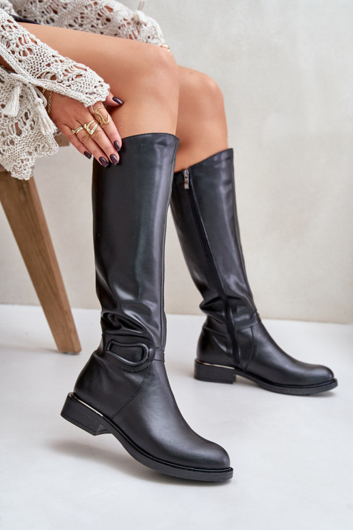 Zazoo 70140 Pele botas femininas Contra a estrada aquecimento cor preta Zazoo 70140 Pele botas femininas Contra a estrada aquecimento cor preta