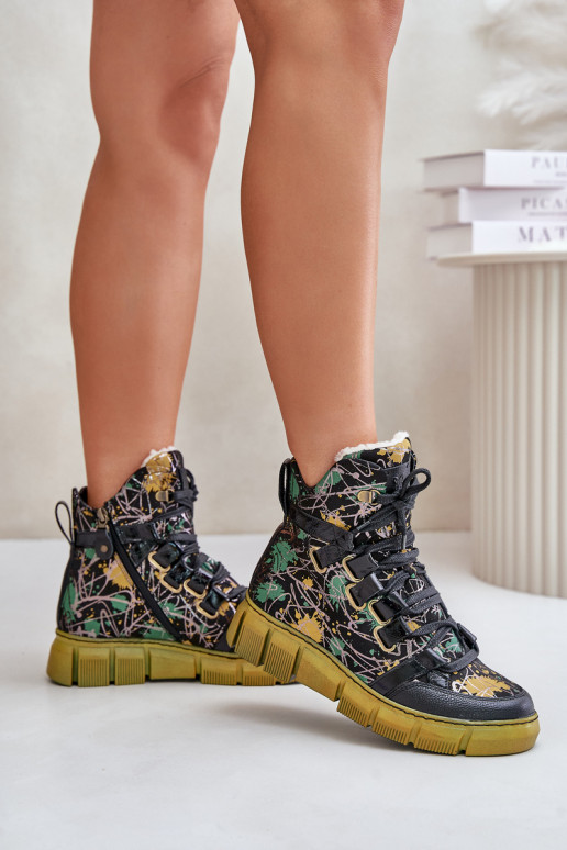 Pele isósceles Botas de amarrar Tem que serciejka 06158-07 amarelo --cor preta Pele isósceles Botas de amarrar Tem que serciejka 06158-07 amarelo --cor preta