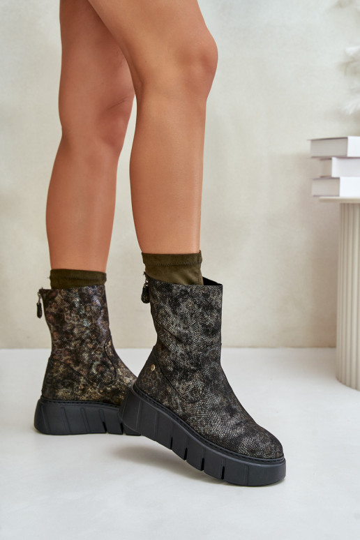 Pele Botas femininas com uma plataforma Tem que serciejka 06766-09 cor cáqui Pele Botas femininas com uma plataforma Tem que serciejka 06766-09 cor cáqui